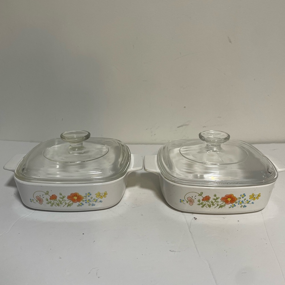 Corning Ware Wildflower Casserole Dish Set (2-Piece with Pyrex Lids)